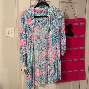Lilly Pulitzer Button-Up Shirt Dress Cover Up